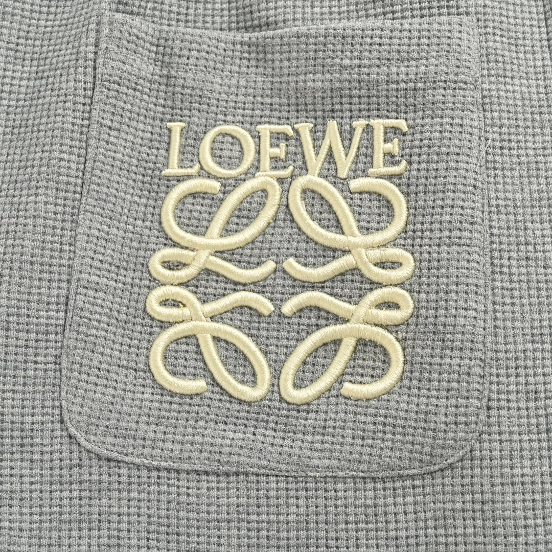 embroidered logo waffle trousers