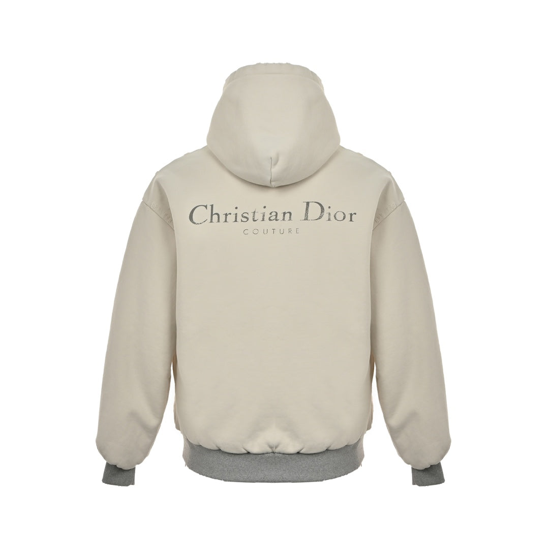 letter print double layer hooded sweatshirt