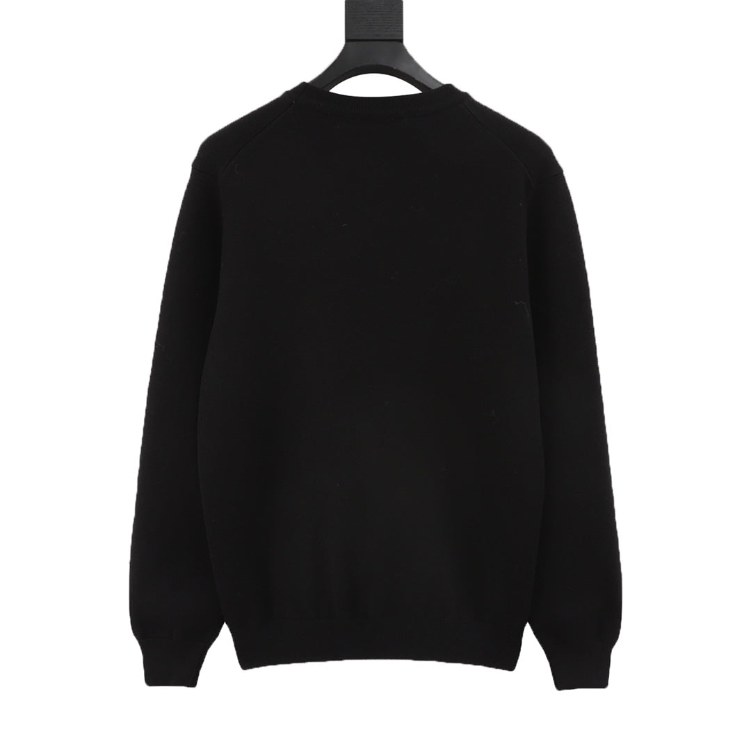 Jacquard lettering crew neck sweater