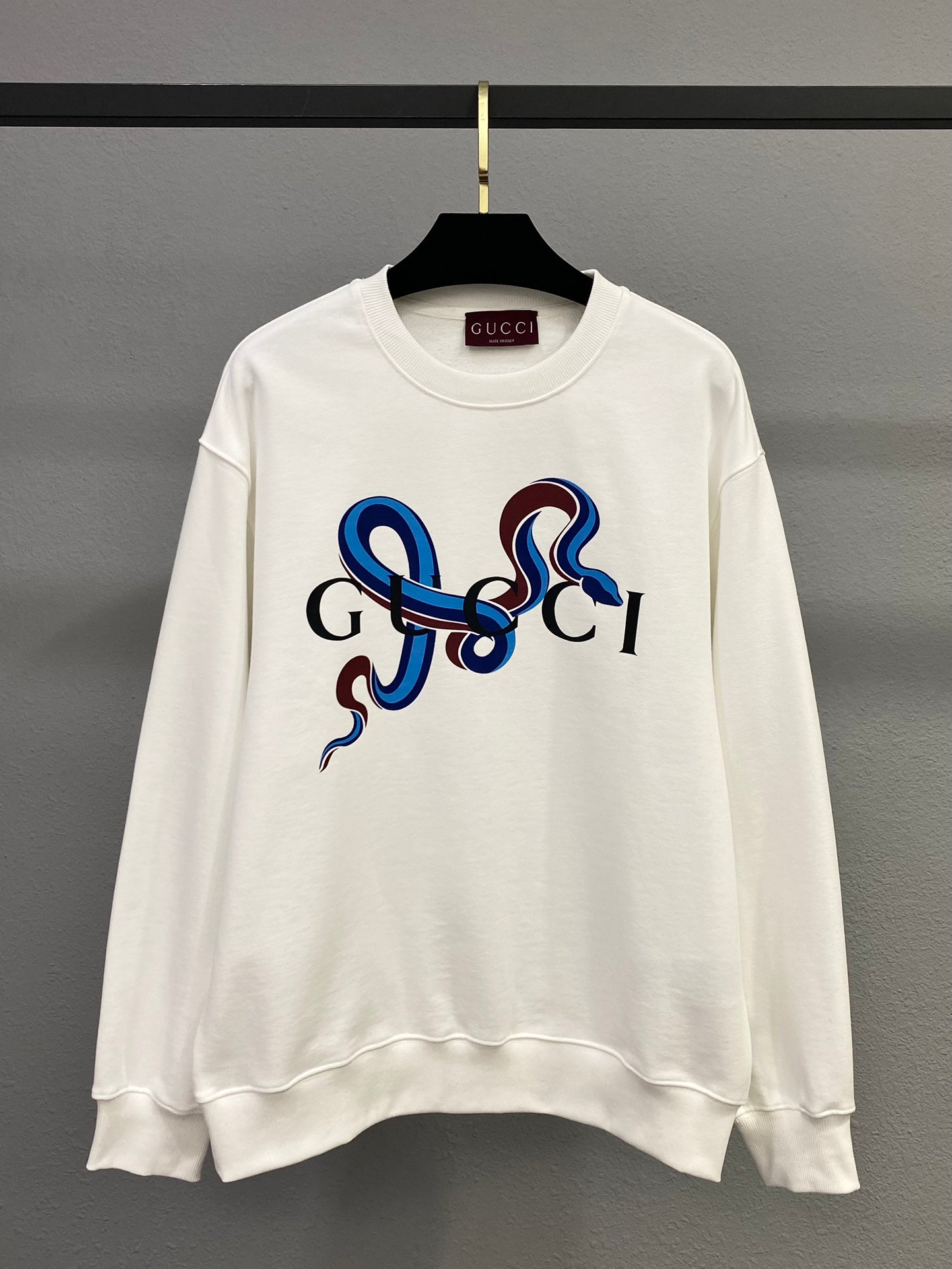 Snake print crew neck sweatshirt