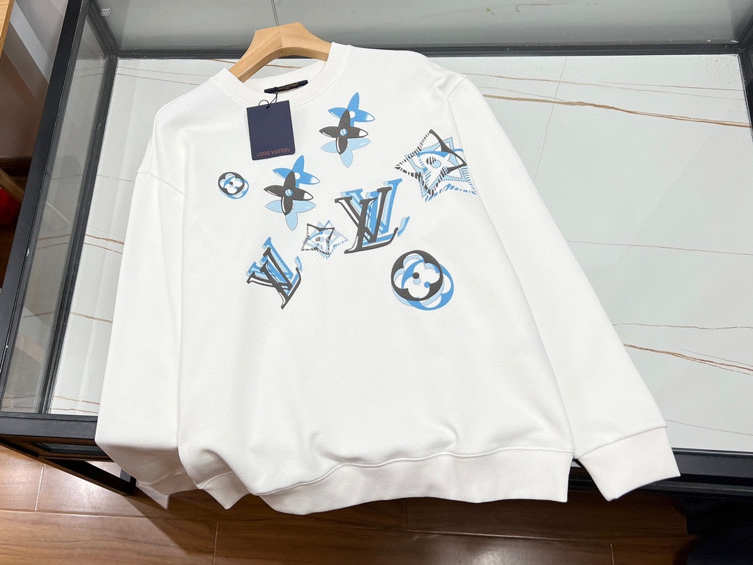 Blue Phantom Monogram Pullover Sweater