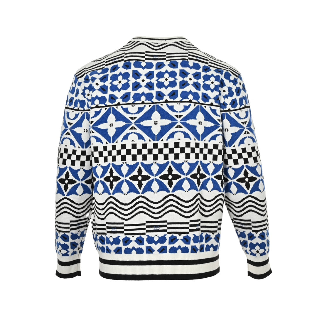 Geometric jacquard-knit sweater