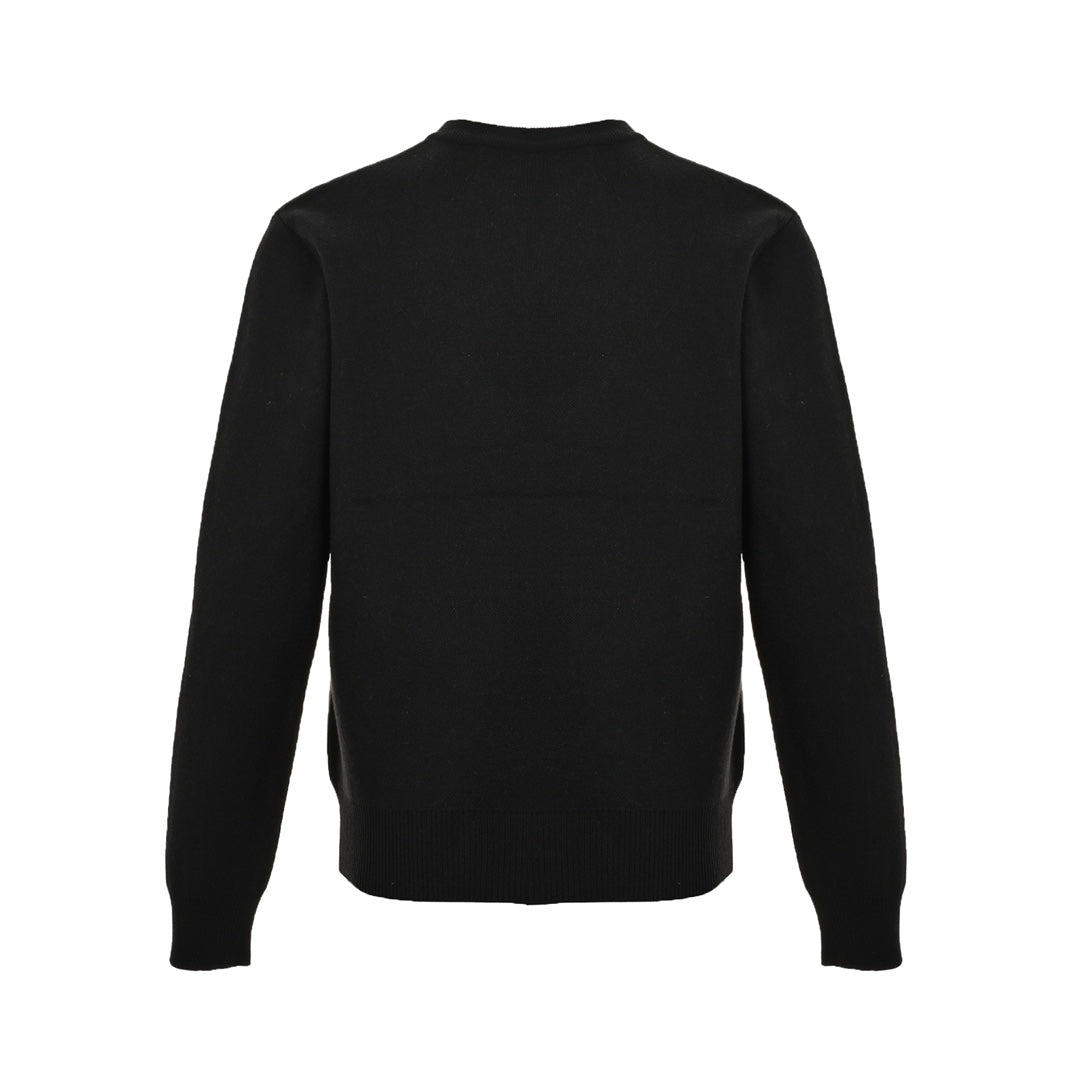 letter jacquard crew neck sweater