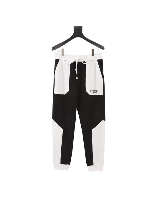 Paneled cargo embroidered trousers