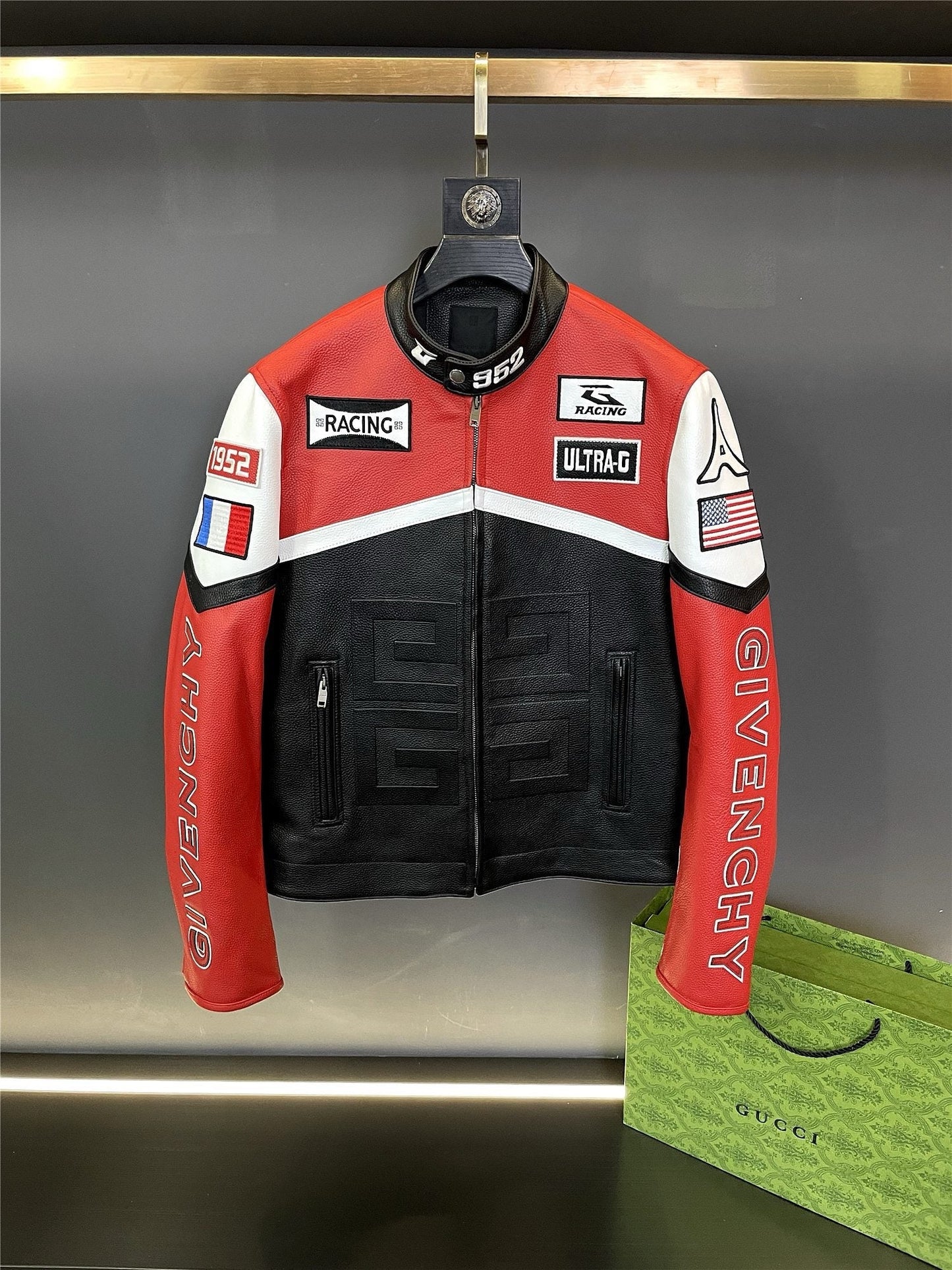 Leather motorcycle jacket