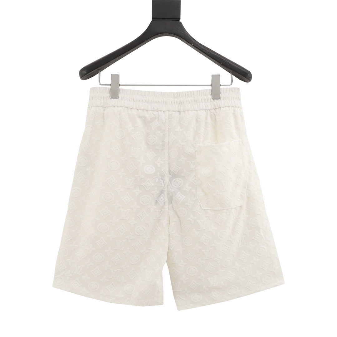 Drawstring jacquard shorts