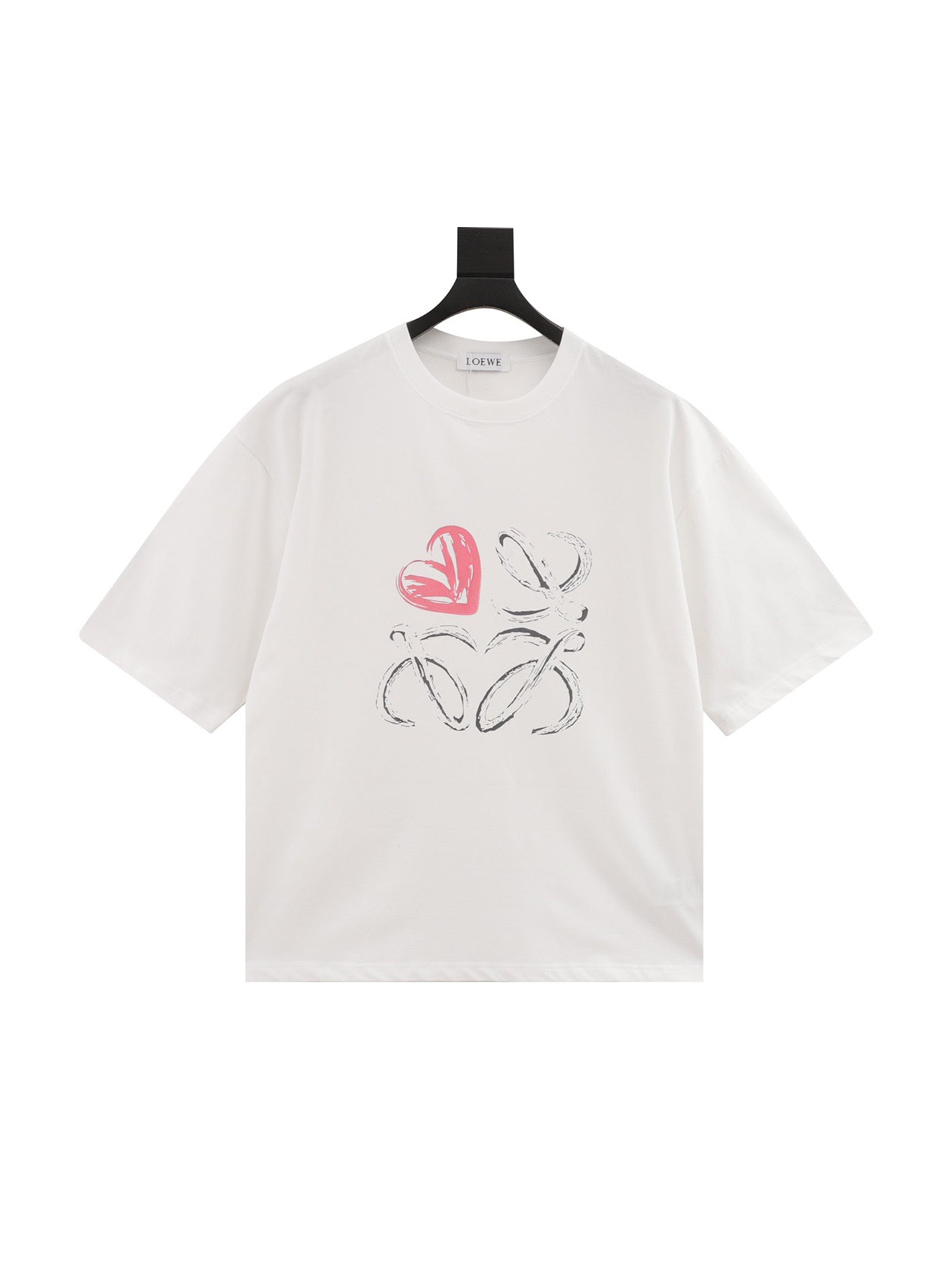 White graphic short-sleeved simple T-shirt