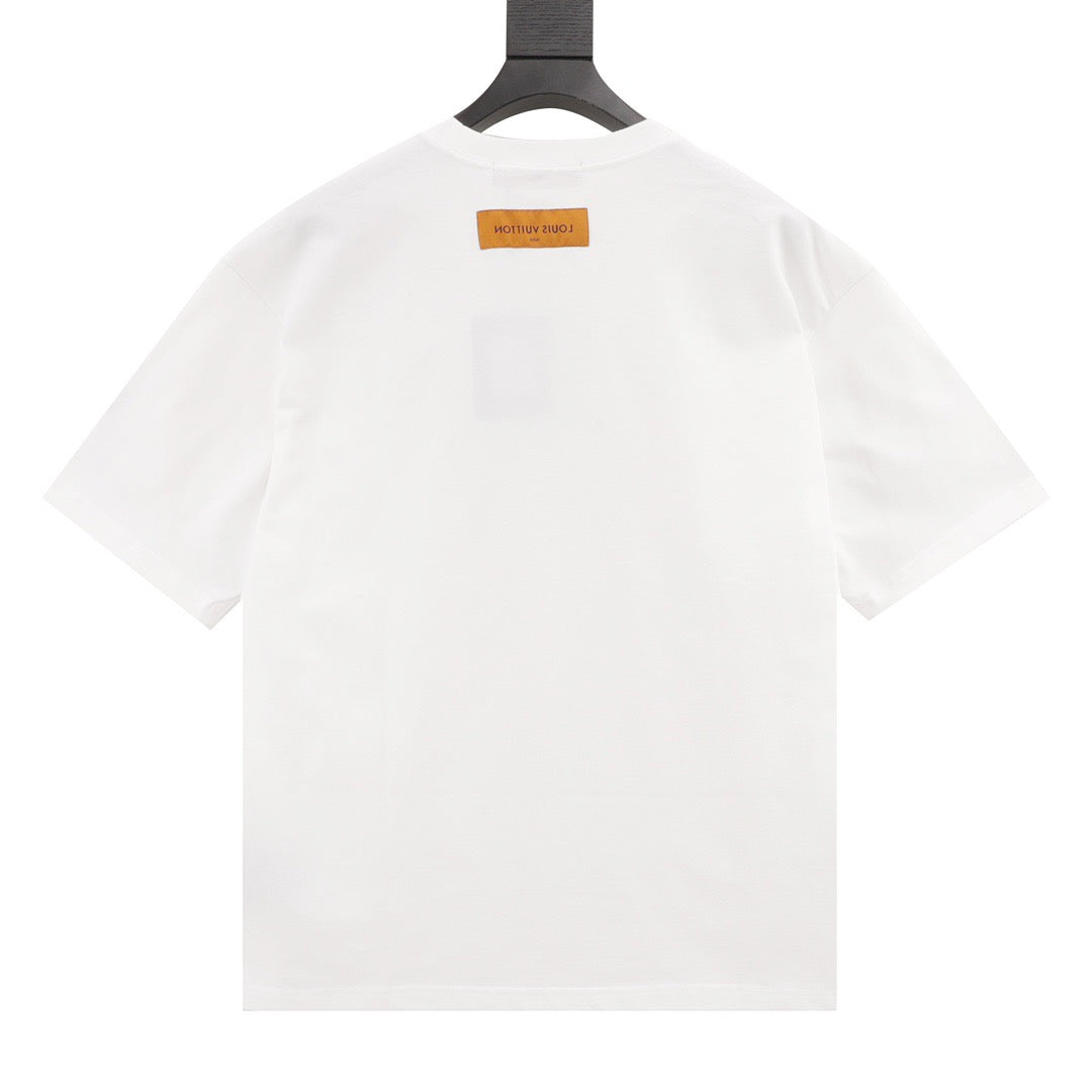 White Logo Short Sleeve Knit T-Shirt