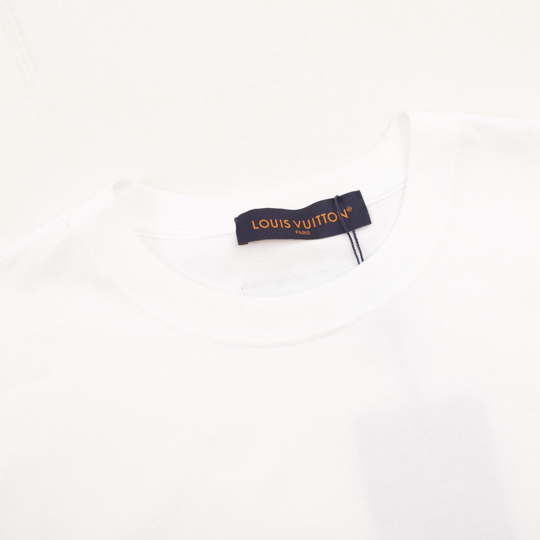 White Logo Short Sleeve Knit T-Shirt