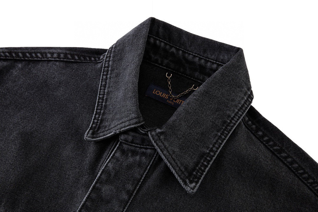 Embossed denim jacket