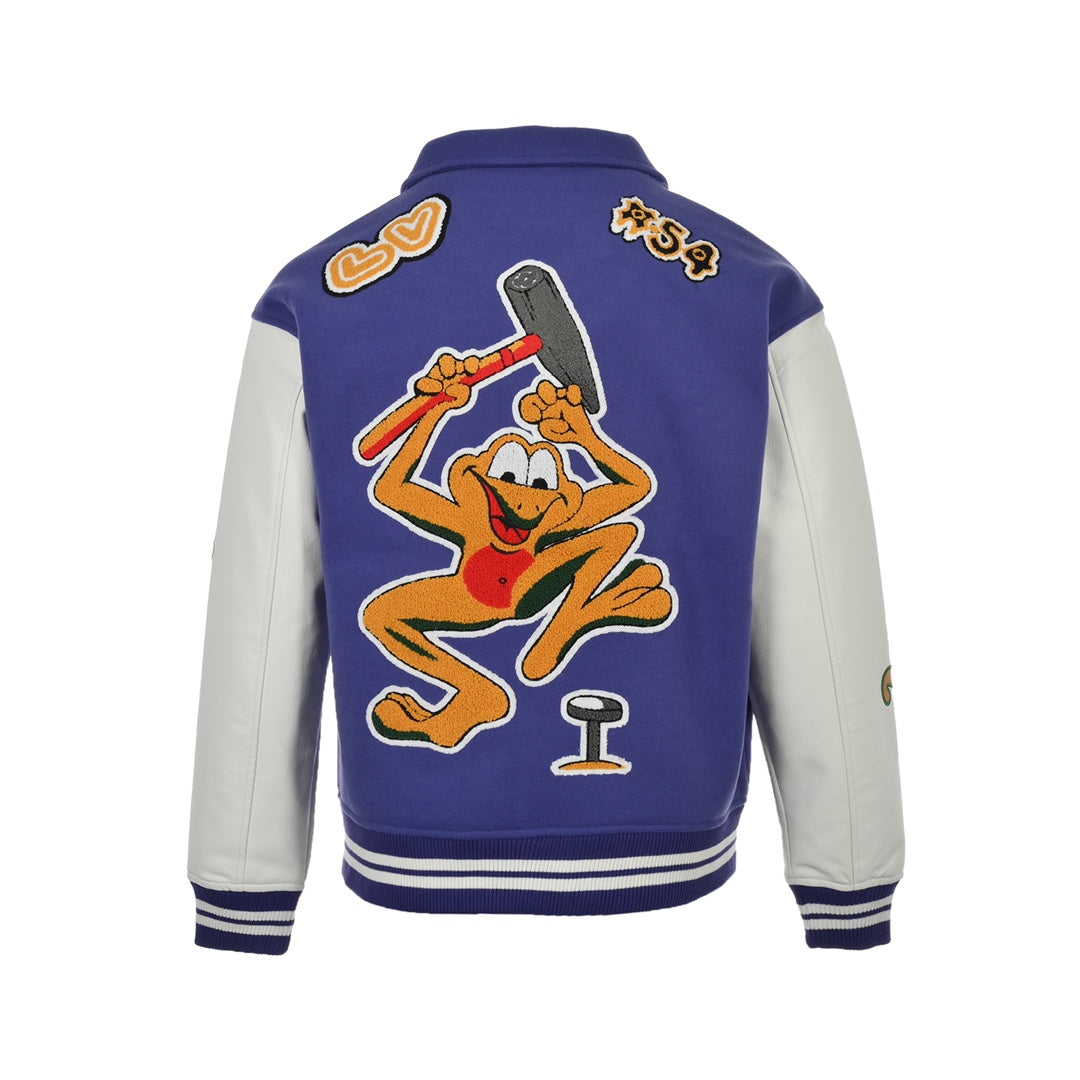 Towel embroidered letter frog baseball jacket