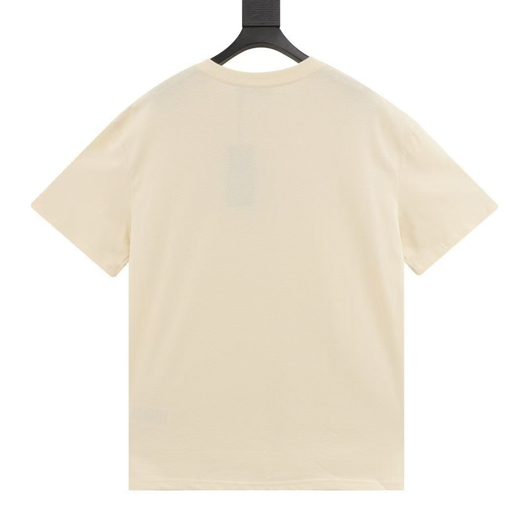 Light yellow letter short sleeves